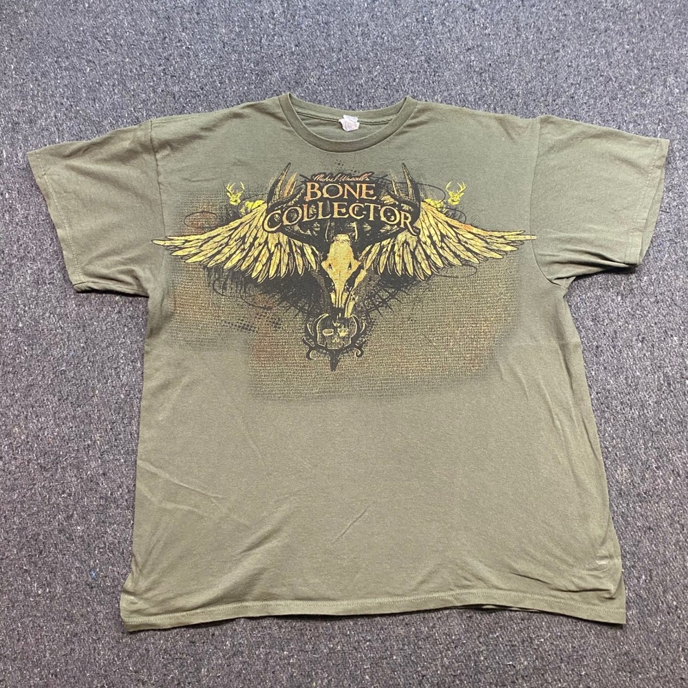 Bone Collector Shirt Sz 2XL Mens Hunting Graphic Skull Wings Michael Waddell